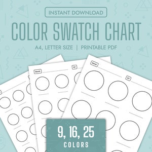 Color Swatch Chart Blank Color Chart Printable Color Swatch Template Page Color Swatch Chart Set Blank Colour Swatch Chart Sheet Template