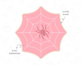 Spider Web Cookie Cutter STL File 3D Printable Halloween Cookie Cutter Spooky Spider Digital File Instant Download