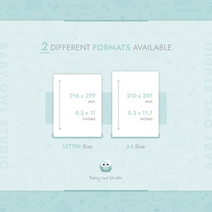 2 different formats available:
- US Letter Size (8.5 x 11 inches / 216 x 279 mm)
- A4 Size (8.3 x 11.7 inches / 210 x 297 mm)