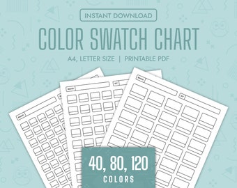 Color Swatch Chart Blank Color Chart Printable Color Swatch Template Page Color Swatch Chart Set Blank Colour Swatch Chart Sheet Template