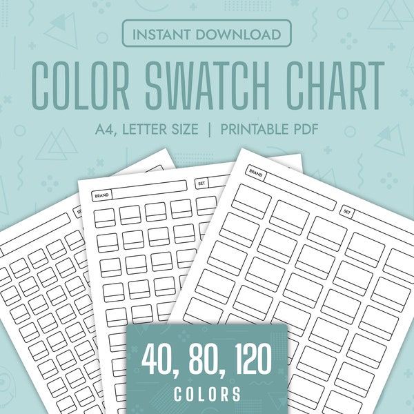 Color Swatch Chart Blank Color Chart Printable Color Swatch Template Page Color Swatch Chart Set Blank Colour Swatch Chart Sheet Template