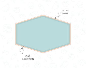 Hexagon Cookie Cutter STL File 3D Printable Stretched Hexagon Cookie Cutter Geometric Basic Shape Plaque Instant Digital Download