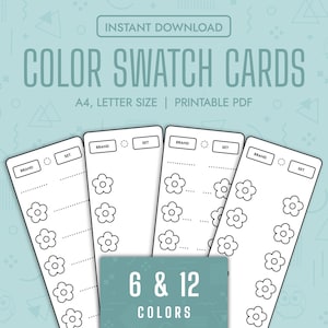 Color Swatch Cards Blank Color Cards Printable Color Swatch Template Page Color Swatch Cards Set Blank Colour Swatch Cards Ohuhu Marker PDF