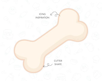 Knochen-Cookie Cutter STL-Datei 3D druckbare Tier Cookie Cutter Pet behandelt Sofortiger digitaler Download