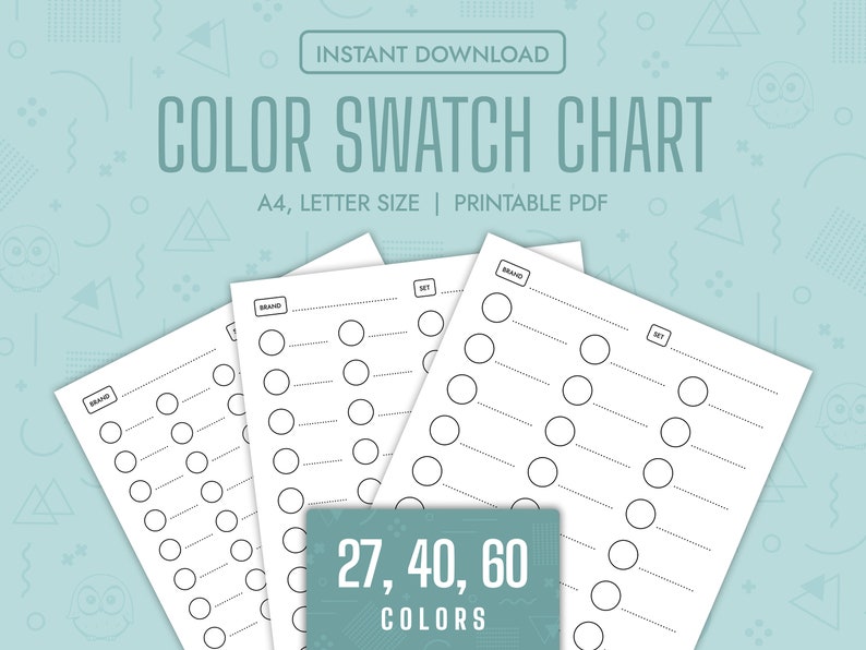 Printable Color Graph Chart Color Swatch Chart Blank Color Chart Printable Color Swatch Template ...