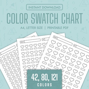 Color Swatch Chart Blank Color Chart Printable Color Swatch Template Page Color Swatch Chart Set Blank Colour Swatch Chart Sheet Template