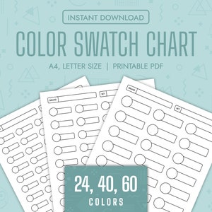 Color Swatch Chart Blank Color Chart Printable Color Swatch Template Page Color Swatch Chart Set Blank Colour Swatch Chart Sheet Template