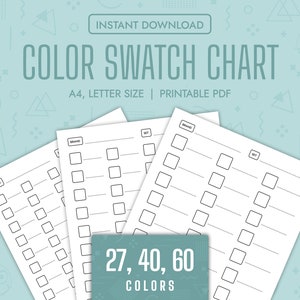 Color Swatch Chart Blank Color Chart Printable Color Swatch Template Page Color Swatch Chart Set Blank Colour Swatch Chart Sheet Template