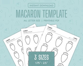 Karotten Macaron Vorlagen Druckbare Karotten Macaron Vorlagen Bündel Karotte Transferpapier Blätter Osterkeks Dekoriervorlagenset Karotten PDF