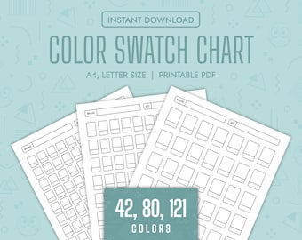 Color Swatch Chart Blank Color Chart Printable Color Swatch Template Page Color Swatch Chart Set Blank Colour Swatch Chart Sheet Template
