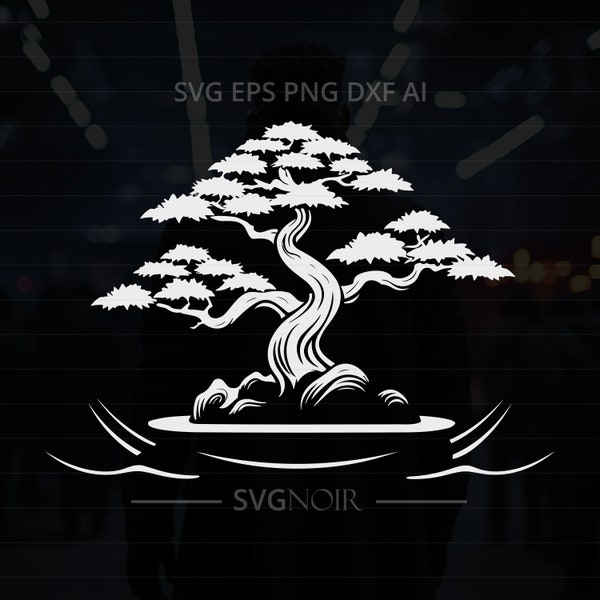 Bonsai Tree Vector Clipart in SVG, ai, DXF, eps, PNG | Cricut, Silhouette & Laser-Ready |