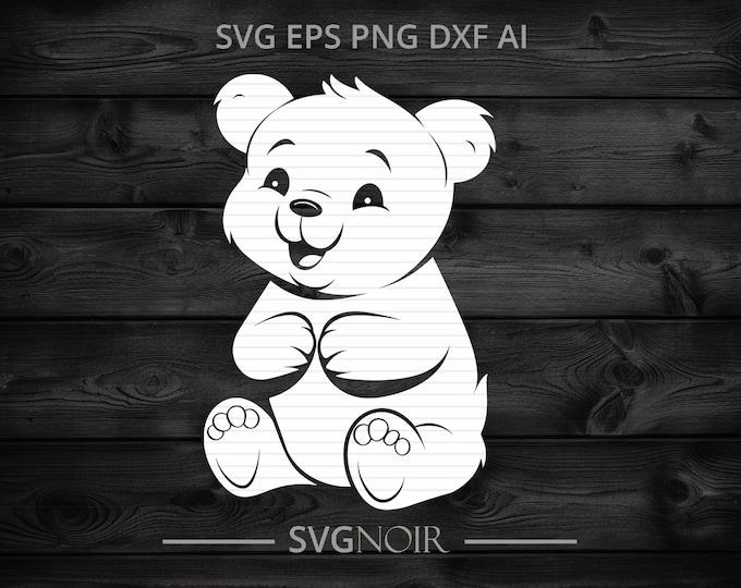 Friendly Bear Cub svg PNG EPS dxf SVG ai - Etsy 日本