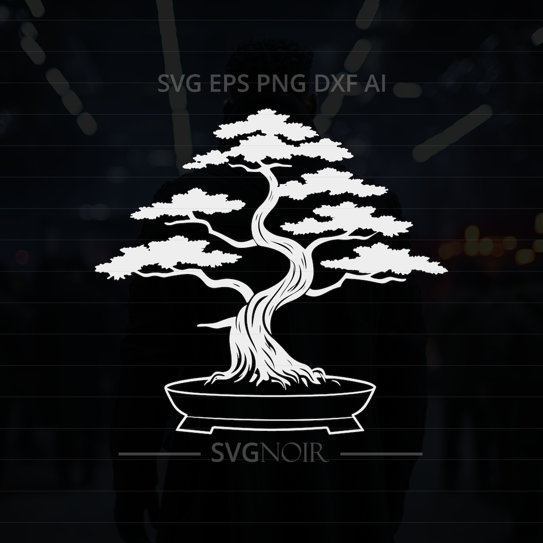 Bonsai Tree Vector Clipart in SVG, Ai, DXF, Eps, PNG Cricut, Silhouette