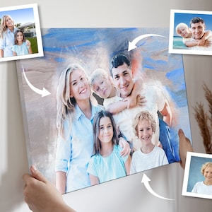 Custom Family Portrait From Photo, Personalized Watercolor Memorial Painting, Add Deceased Loved One To Picture, Anniversary Gift