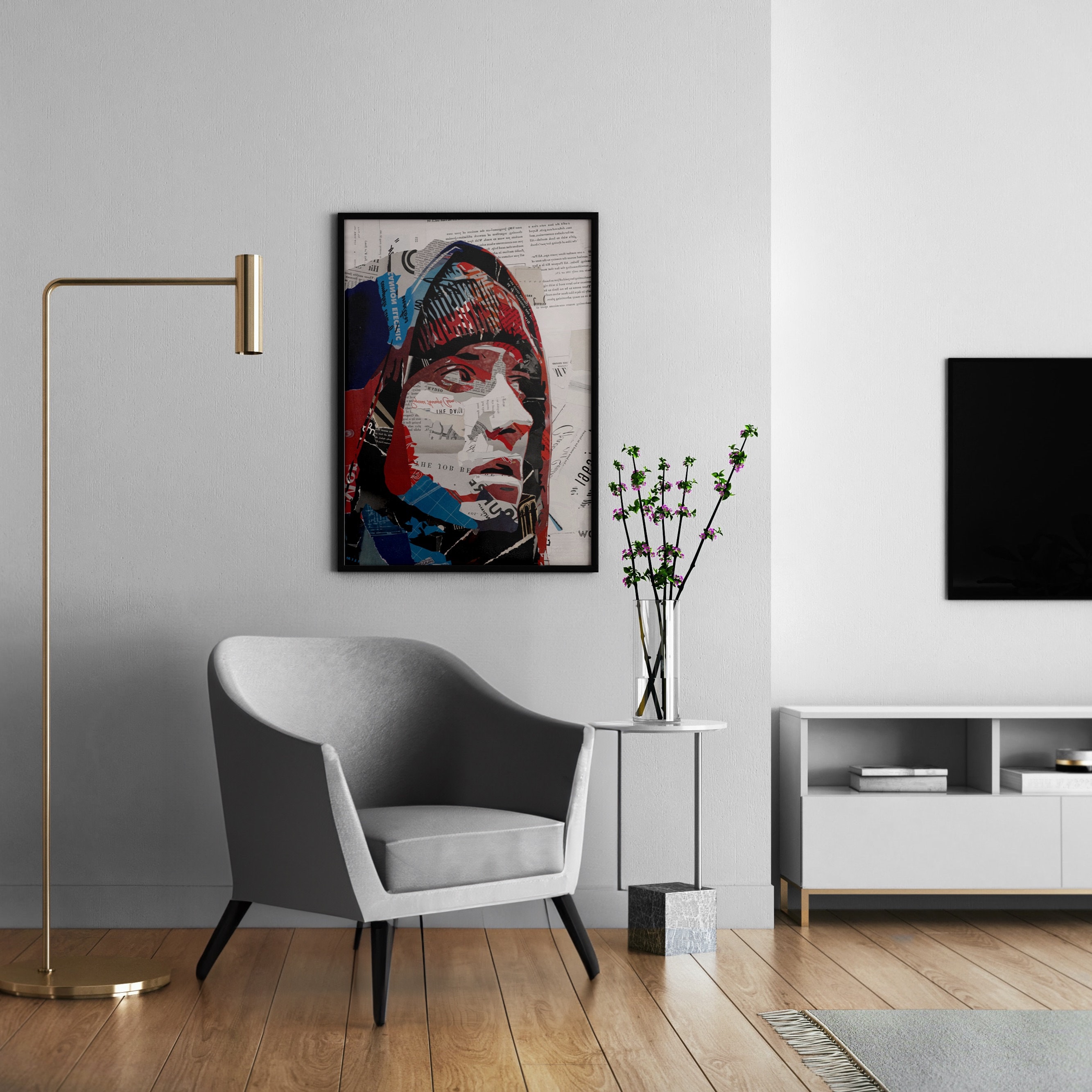 Discover Detroit Hip Hop Poster Oldschool Rap Music Legend Portrait Vintage Collage Wall Art Print