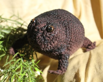 Crochet Pattern Black Rain Frog Breviceps Fuscus Grumpy Frog Black Rain Frog Angry Frog Crochet Pattern