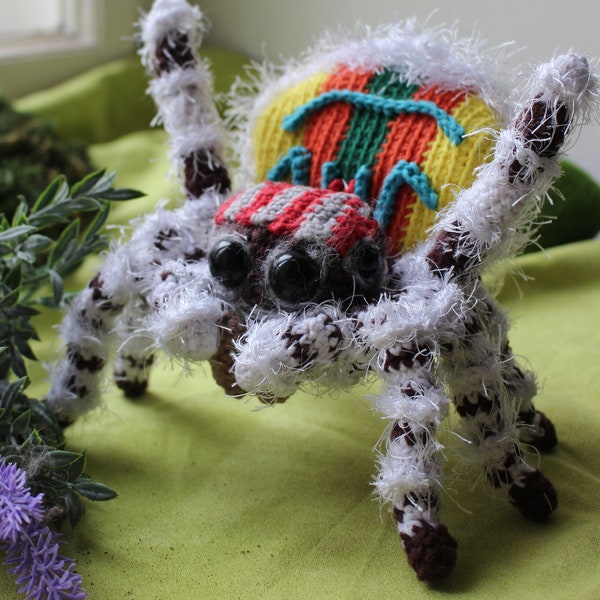 Cute Crochet Dancing Peacock Spider Maratus Volans Jumping Spider Plush cute peacock spider jumping spider dancing