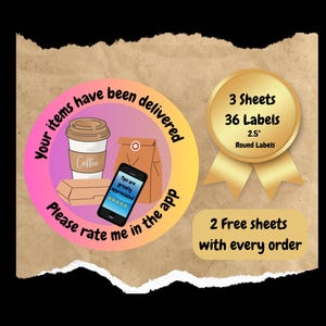 Delivery Labels for food delivery drivers. Uber, GrubHub, DoorDash and more.