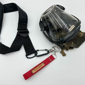 Firefighter SCBA Mask Quick Release – Handmade from Retired Fire Hose –Bunker Gear Accessory & Customized First Responder Gift