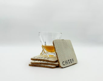 Coasters, Firefighter Gift, Barware, Gift for Him