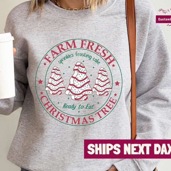 Christmas Tree Cake Sweatshirt Etsy