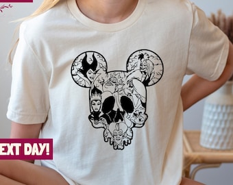 Disney Halloween Shirt, Mickey Skull Tee, Disneyland Villains Halloween Sweatshirt, Witches Brew Tee, Disney Trip Crewneck Sweater
