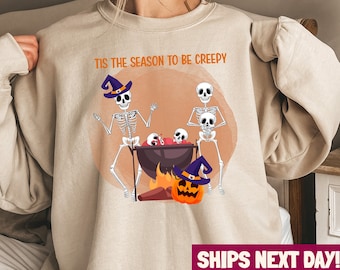 Tis the Season to be Creepy Sweatshirt, Halloween Crewneck, Dead Inside Halloween Shirt, Funny Halloween Tee, Halloween Party Sweater