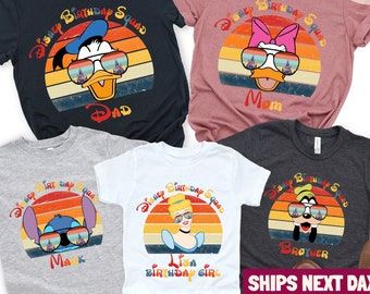 Custom Disneyland Birthday Shirts, Matching Disney Tee, Personalized Disneyworld Family Shirt, Disney Vacation Tee, Disney Character Tee