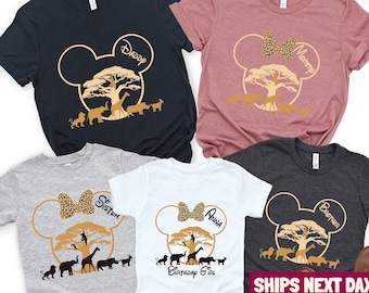 Custom Disney Animal Kingdom Family T-Shirts, Personalized Disneyworld Family Shirt, Disney Vacation Tee, Safari Family Matching Shirts