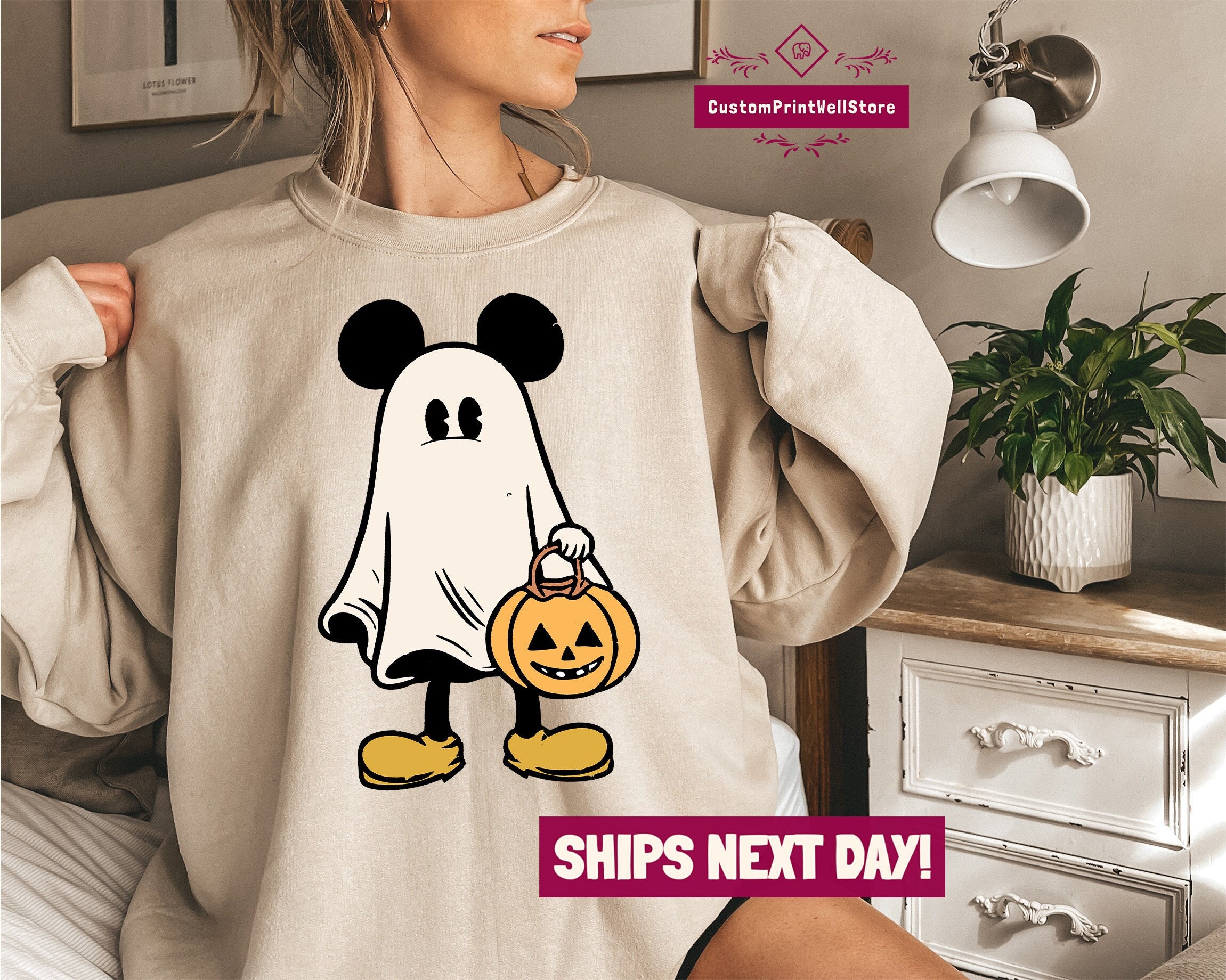 Retro Mickey Ghost Halloween Sweatshirt Mickey Spooky Season Shirt Not so Scary Halloween Tee Halloween Pumpkin Sweater Ghost Sweatshirt Etsy