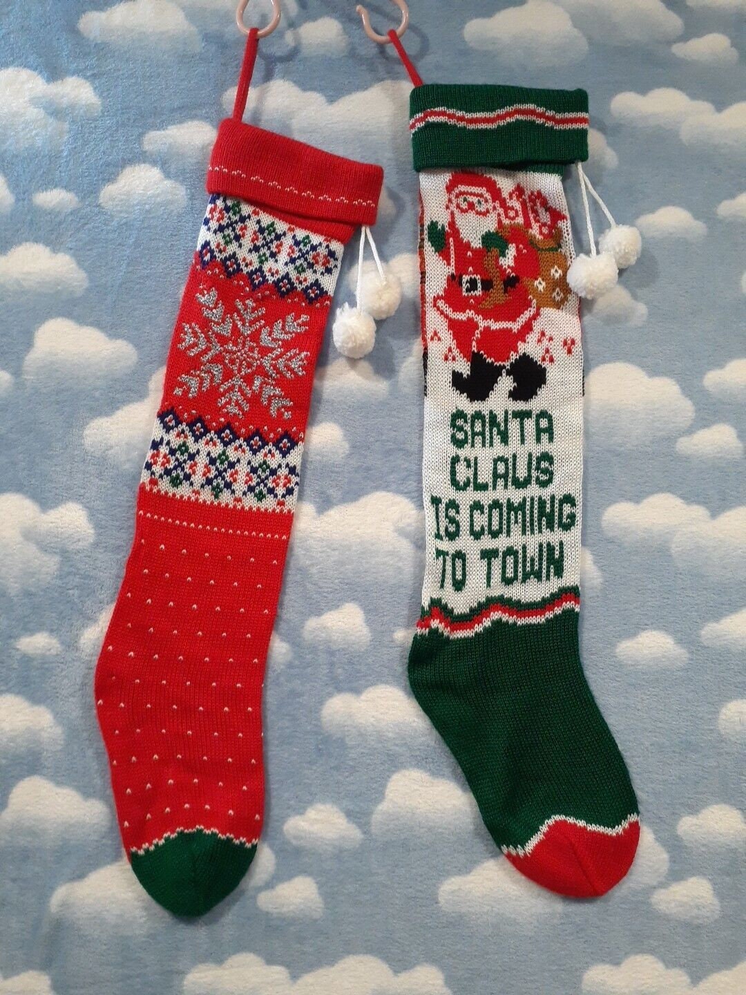 Vintage Knit Christmas Stockings 