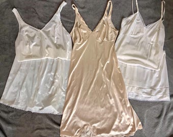 Vintage Retro Three Piece Lingerie Slip Set. Warner’s And Adonna Brands Various Sizes