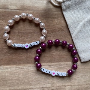 Big Sis & Lil Sis Bracelet Set/ Sister Matching Bracelet Set/ Sister Keepsake Bracelets/ Gifts for Sister/ Personalized DUCO Jewelry