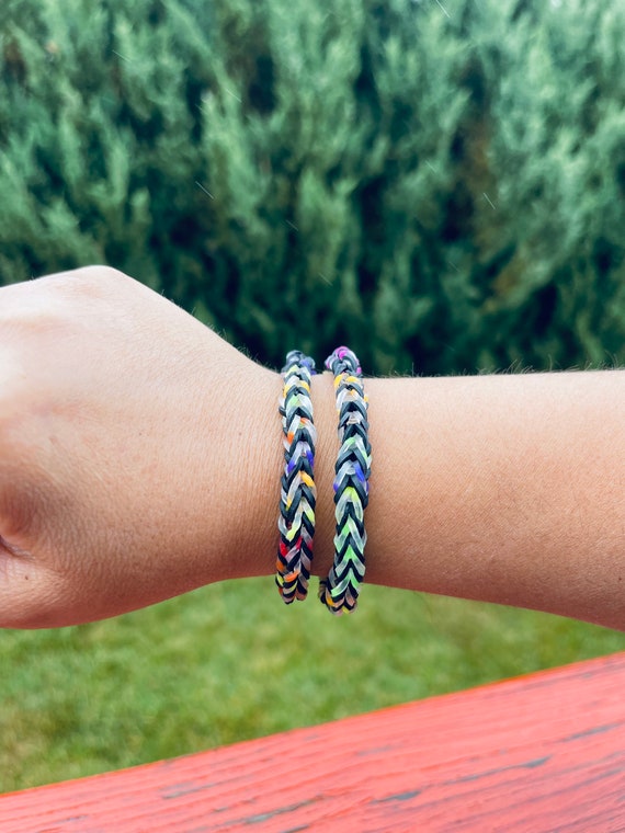 Black Fishtail Loom Bracelet/ Extravagant Loom Design