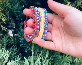 Personalized Fishtail Loom Bracelet/ Handcrafted Loom Bracelet/ Design Your Own Bracelet/ Custom and Expressive Loom Jewelry