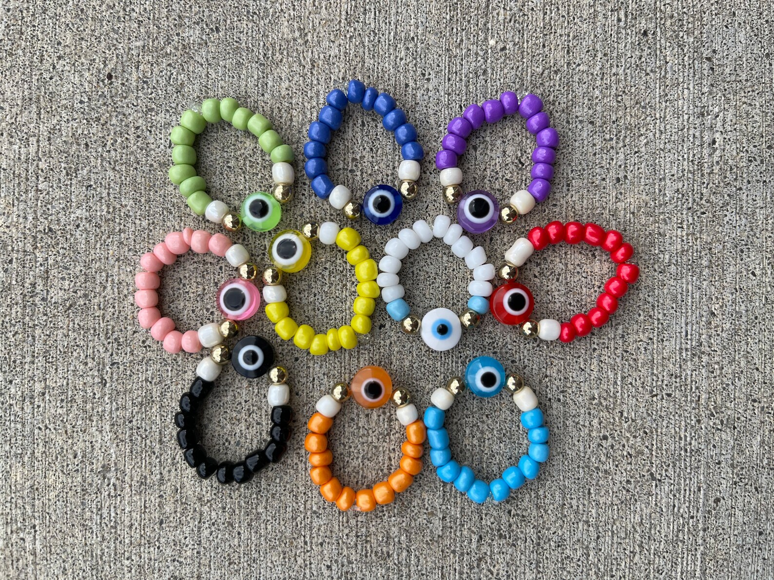 Radiant Evil Eye Rings/ Fantasia Evil Eye Bracelets/ Chromatic Charm ...