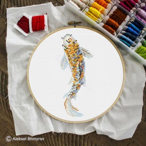 Koi Fish Cross Stitch Pattern| Fish Decor| Fish Lover Gift| Fish Embroidery | Beginner Cross Stitch |Koi Pond Art |Water-Themed Cross Stitch