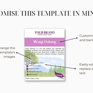 Editable Tea Label Template: Canva Kraft Pouch Design (digital Download ...