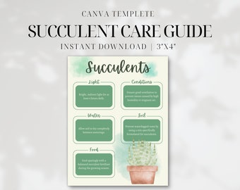 Printable Succulent Care Guide • Cactus and Succulent Care Instruction ...