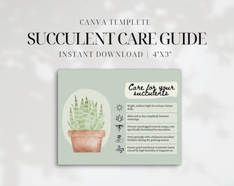 Printable Succulent Care Guide • Cactus and Succulent Care Instruction ...