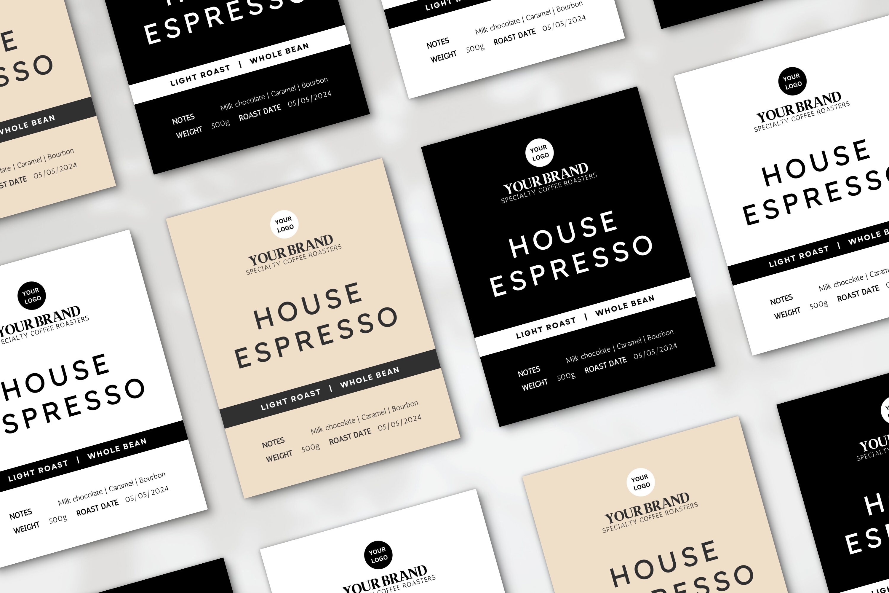 Printable Coffee Label Template • Kraft Pouch Label • Editable Canva ...