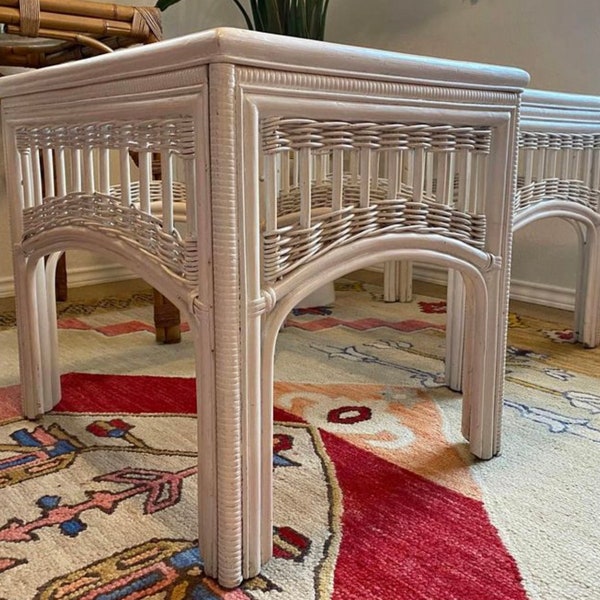 Rattan Side Table Etsy