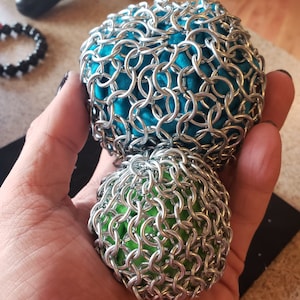 Handmade stainless steal chainmail chainmaille hacky sack juggle stress ball