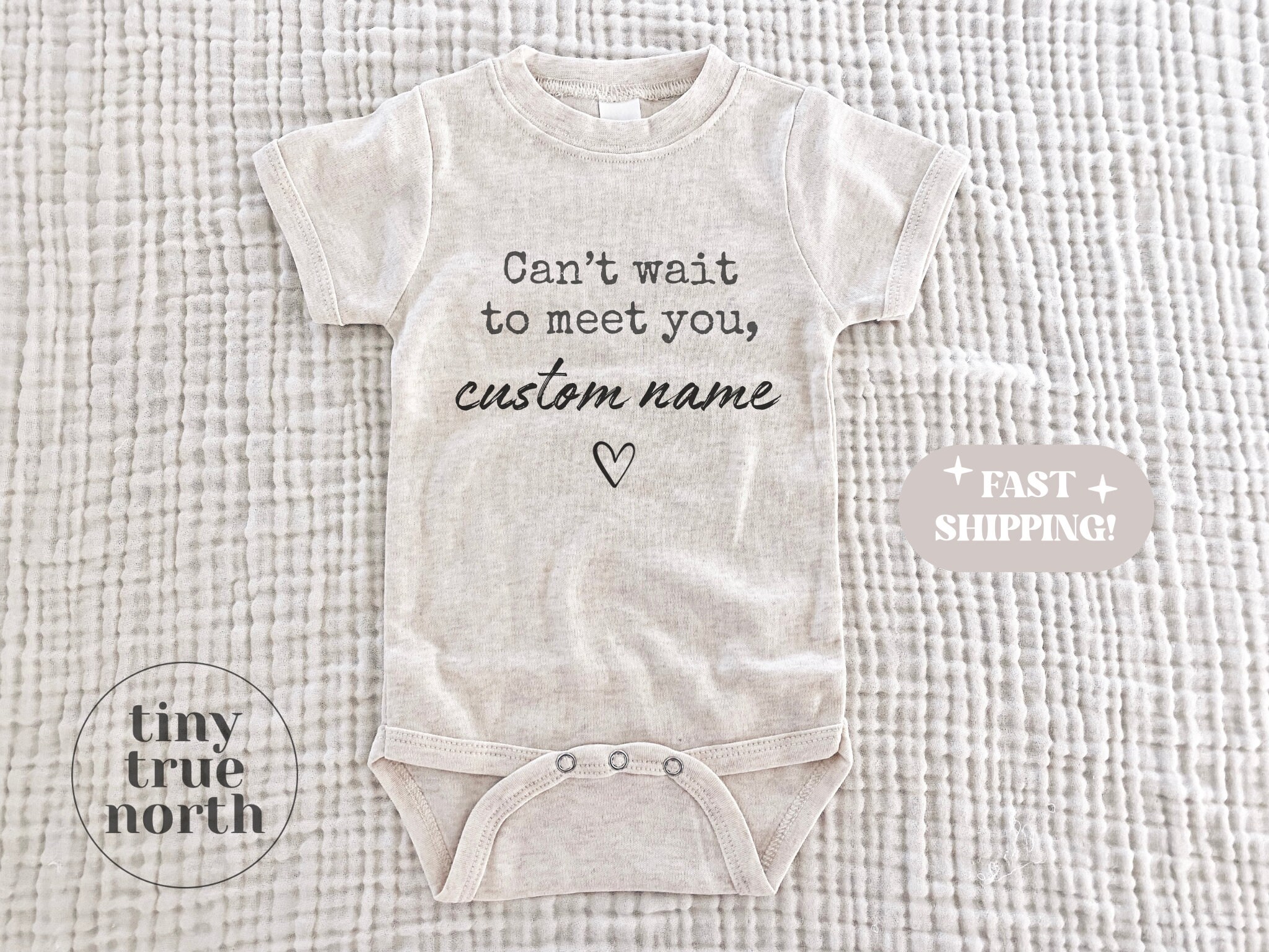 Kan niet wachten om je te ontmoeten One Piece - Aanpasbare babyaankondiging - Baby One Piece voor grootouders - Babycadeau voor tantes
