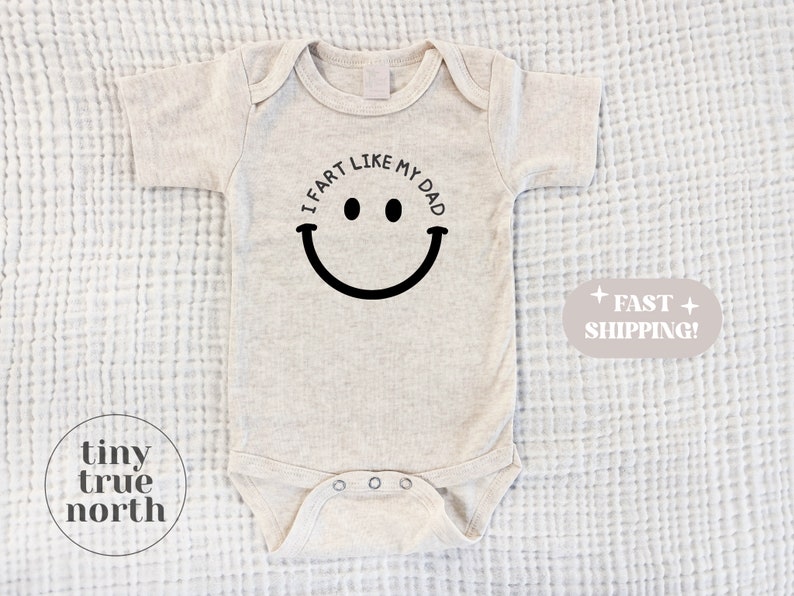 I Fart Like My Dad Baby One Piece - Funny Daddy Son Bodysuit image 1