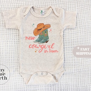 Baby Body mit Cowboyhut - Western Baby Geschenk - Western Baby Geschenk - Cowboy Baby Ankündigung - Western Baby Geschenk