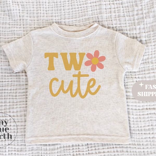 Two Cute Shirt for Kids - Second Birthday Shirt Toddlers - Two Cute Tee - 2nd Birthday Shirt - Retro Birthday Shirt