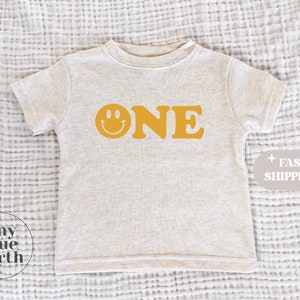 First Birthday Shirt - One Year Old Shirt - 1st Birthday Shirt - 1 Year Old Birthday - Smiley Face Birthday Shirt - Boys First Birthday Shir