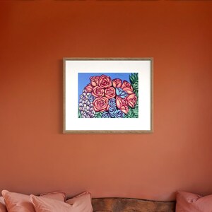 Art Print, Roses, Abstract Art, Pop Art