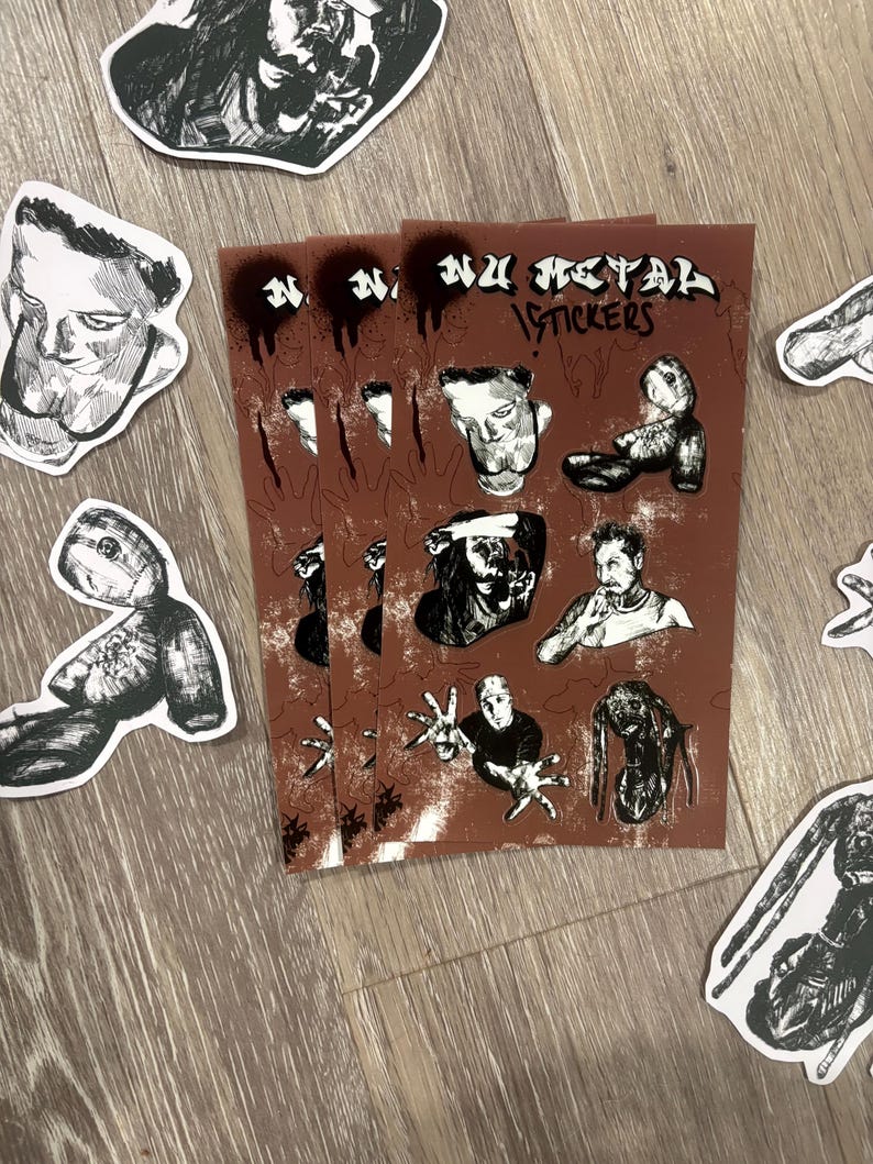 Nu Metal Inspired Sticker Sheet - Etsy